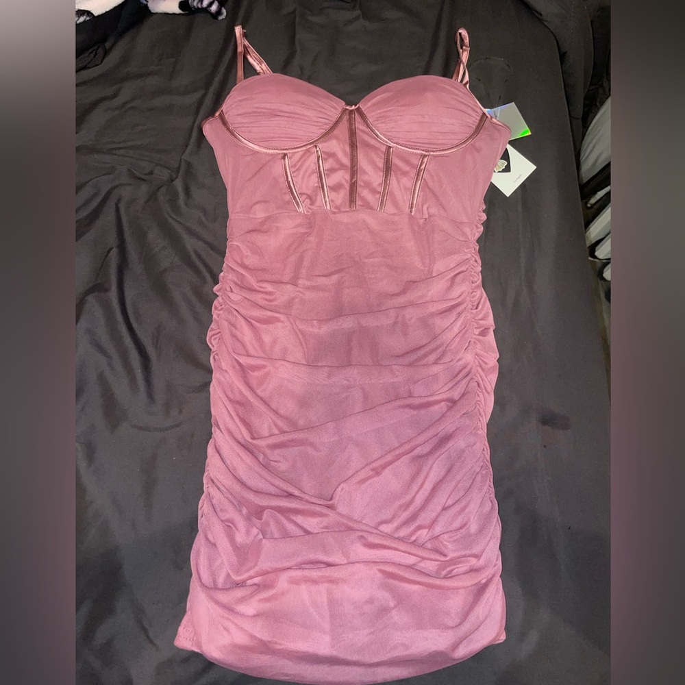 NWT Lavender Ruched Mini Dress